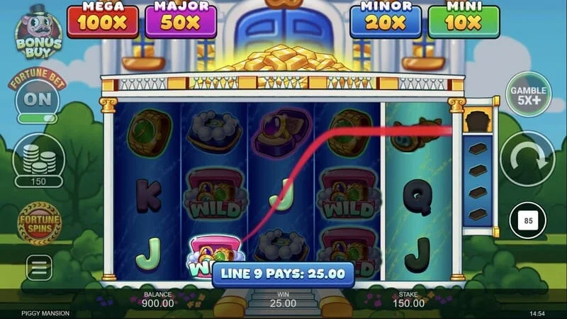 Piggy Mansion - собирање готовина со симбол-собирач